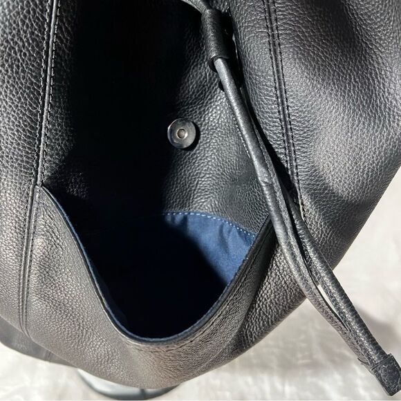 Cole Haan Black Pebbled Leather Backpack - Picture 4 of 16